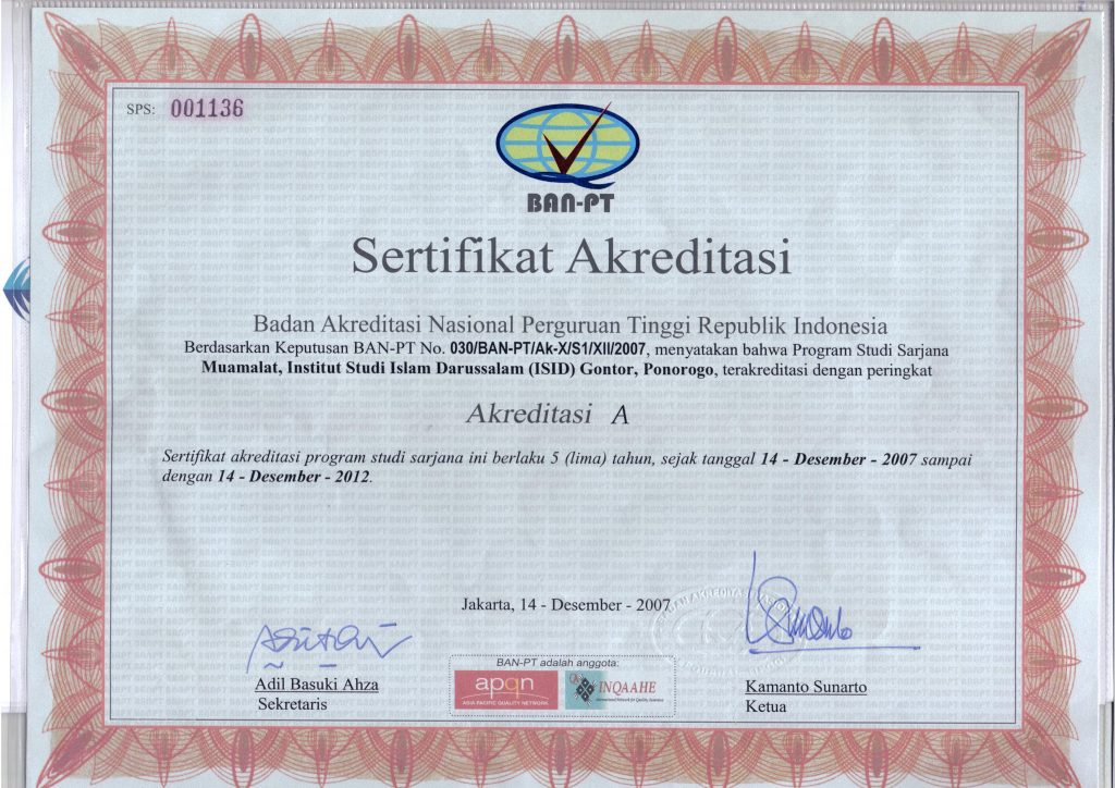 Akreditasi Muamalat ISID 2007-2012