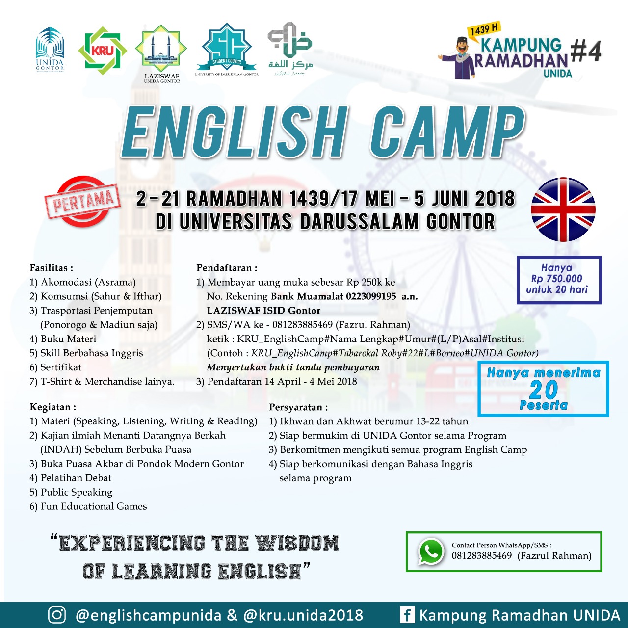 English Camp Unida Gontor, kampung inggris, kursus bahasa inggris