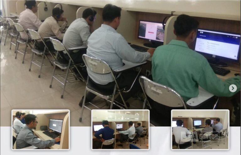 Mahasiswa Pascasarjana UNIDA Gontor mengikuti Ujian Kemampuan Bahasa berbasis CBT