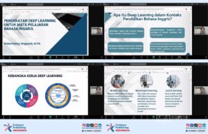 Ustadzah Diska Fatima Virgiyanti, M.Pd., menyampaikan materi deep learning dalam workshop nasional secara daring
