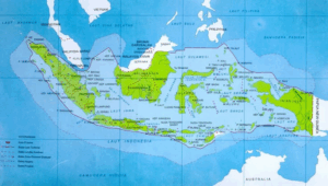 Peta wilayah Indonesia yang menunjukkan batas provinsi, laut teritorial, dan zona ekonomi eksklusif.