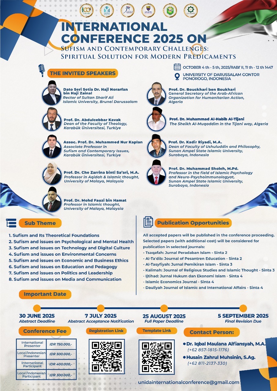 Poster Konferensi Internasional tentang Sufisme dan Tantangan Kontemporer di UNIDA Gontor