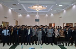 Kunjungan santri PP Nurussalam Sidogede ke UNIDA Gontor di Hall CIOS