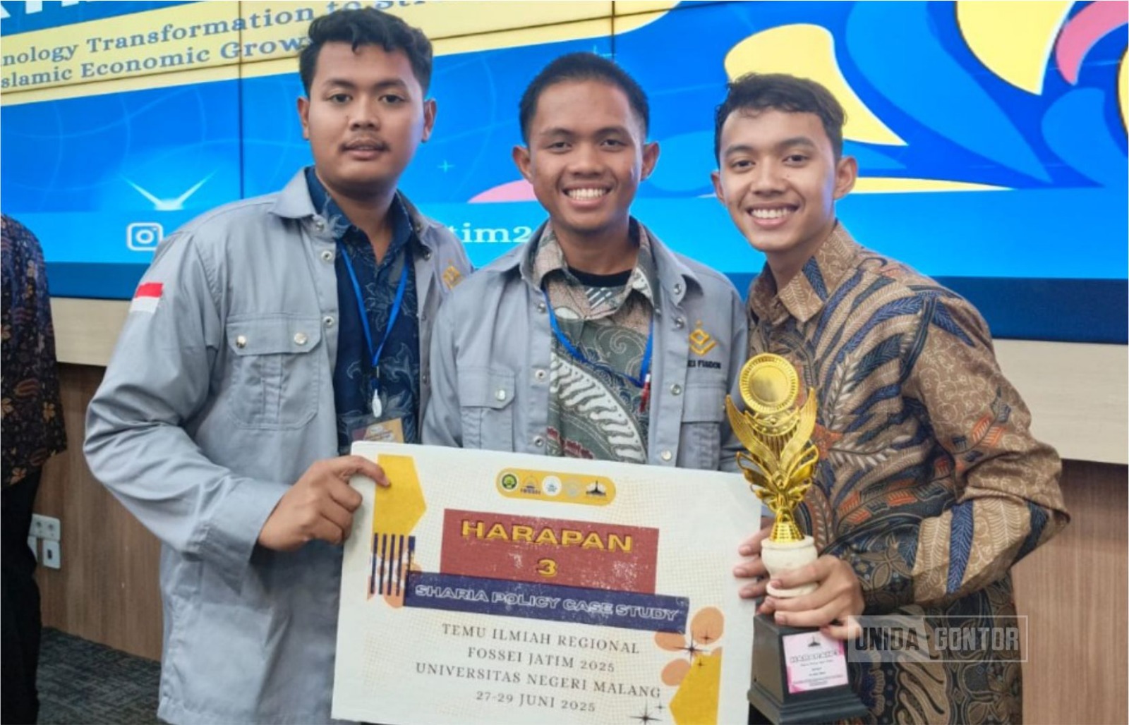 Tiga mahasiswa UNIDA Gontor raih Juara Harapan 3 SPSC TEMILREG 2025 di Universitas Negeri Malang