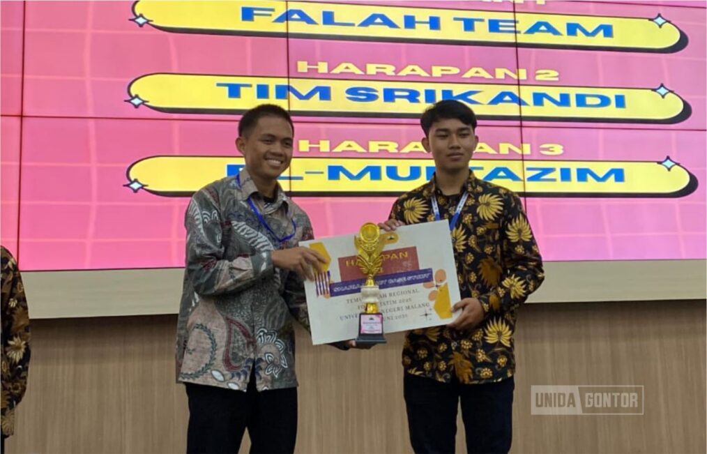 Tiga mahasiswa UNIDA Gontor raih Juara Harapan 3 SPSC TEMILREG 2025 di Universitas Negeri Malang