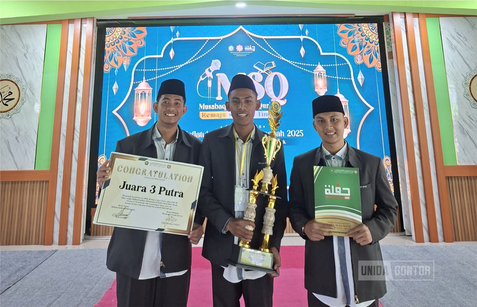 Tim mahasiswa UNIDA Gontor raih Juara 3 MSQ Se-Jawa Timur di Pondok Pesantren Darul Huda Mayak Ponorogo