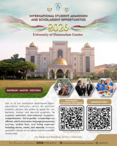 International student admission and scholarship opportunities at University of Darussalam (UNIDA) Gontor, Indonesia.