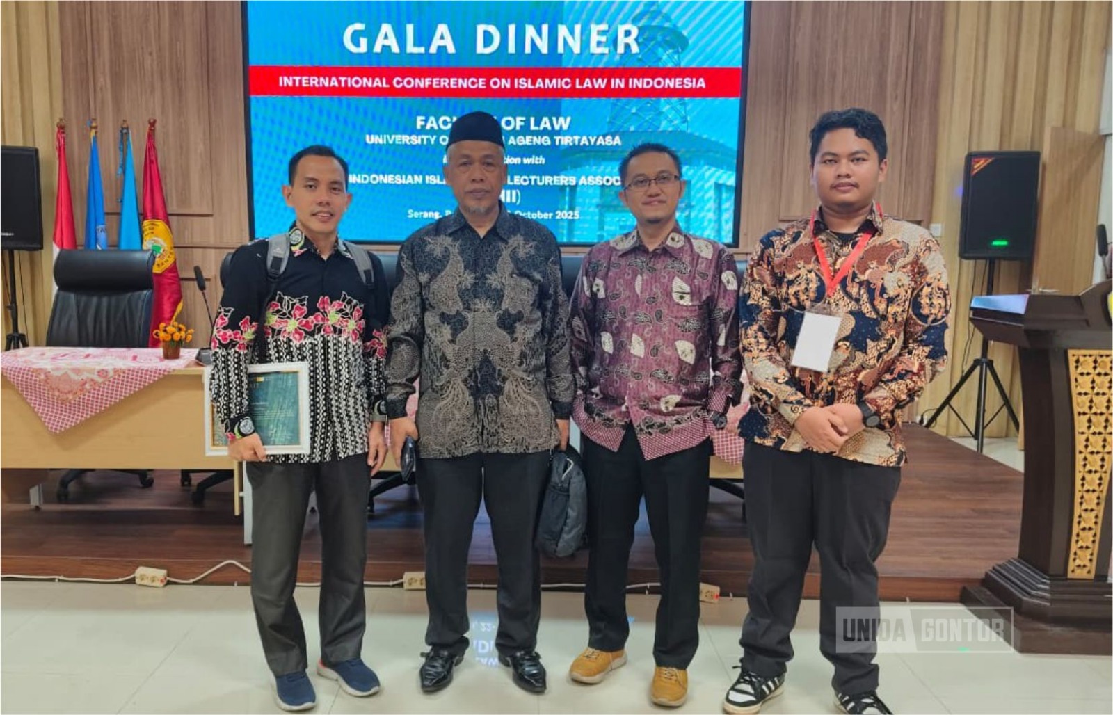 “Tim UNIDA Gontor mempresentasikan model pembiayaan syariah pertanian pada ICILI 2025 di Untirta.”