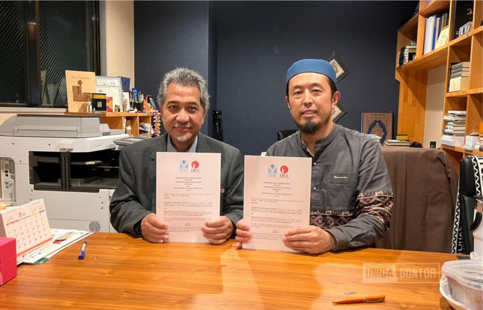 UNIDA Gontor and CICC leaders sign an MoU at CICC headquarters in Chiba, Japan