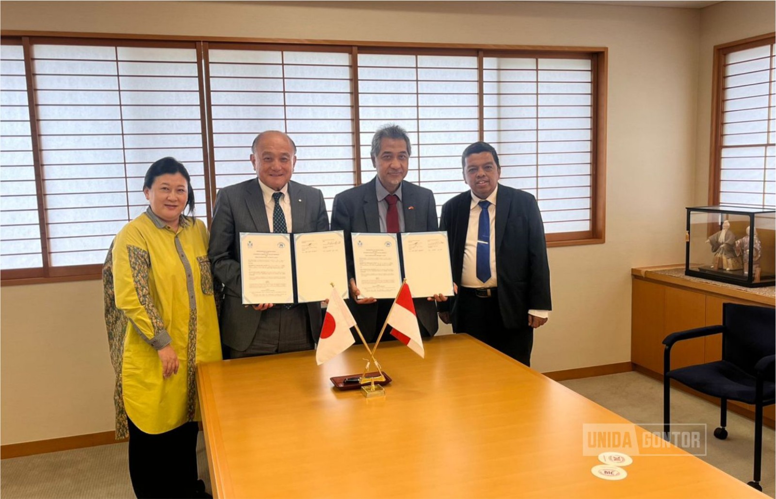 “Leaders of UNIDA Gontor and Josai International University sign an MoU at JIU Togane Campus, Chiba, Japan (20 October 2025).”