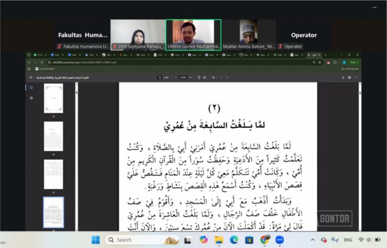 Tim Fakultas Humaniora dan BKUI UNIDA Gontor melaksanakan wawancara virtual dengan calon mahasiswa asing untuk program studi HI dan Ilmu Komunikasi.