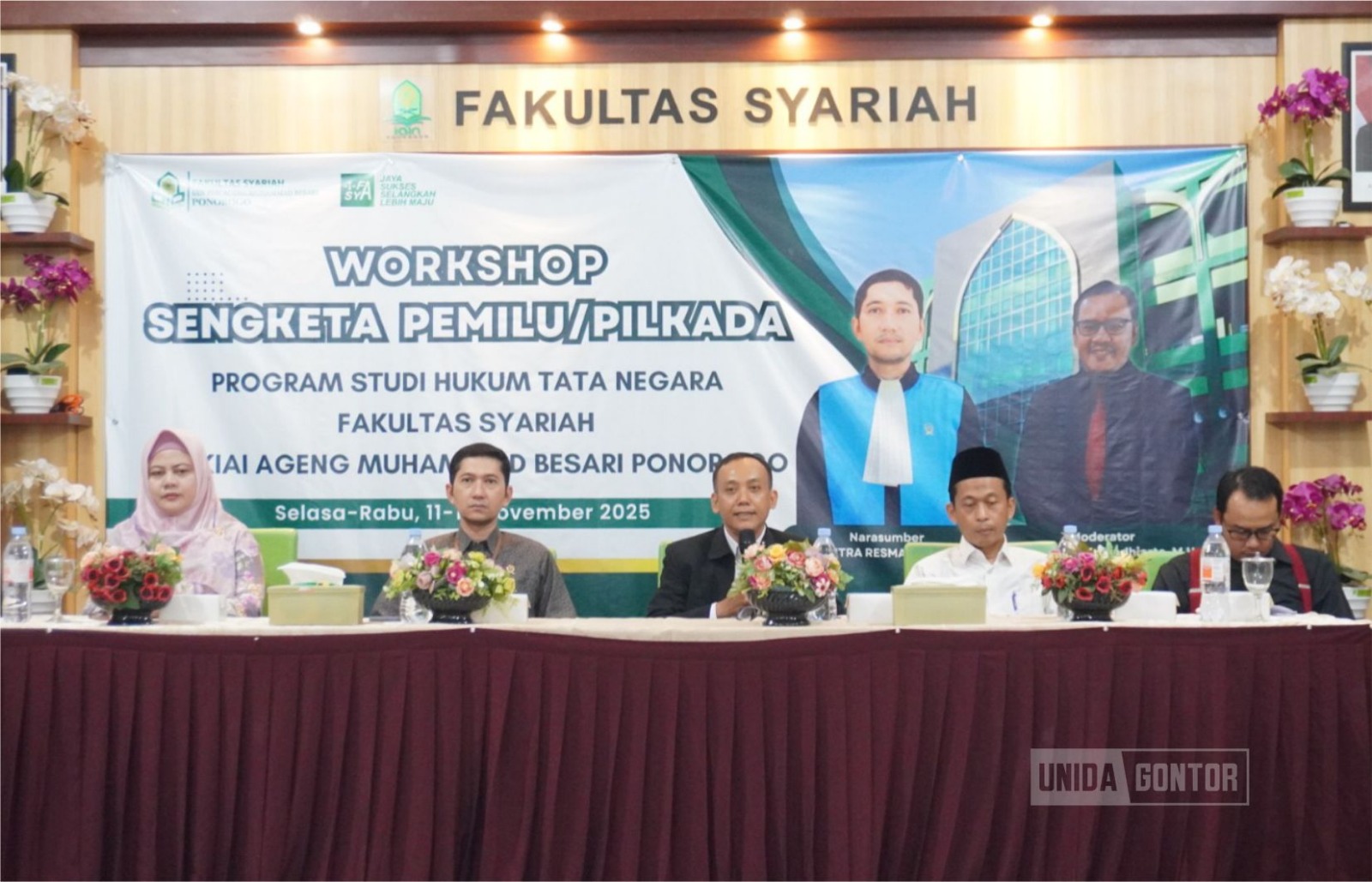 Mahasiswa PMH UNIDA Gontor mengikuti workshop penyelesaian sengketa Pilkada dan Pemilu bersama hakim PTUN Yogyakarta di UIN Kyai Muhammad Besari Ponorogo.