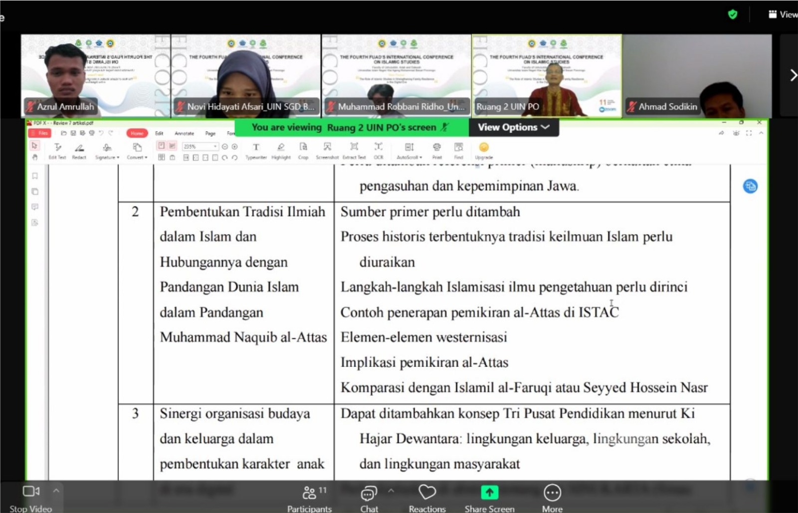 Delegasi mahasiswa PMH UNIDA Gontor menjadi pemakalah pada The Fourth FICOSIS di UIN Kiai Ageng Muhammad Besari Ponorogo.