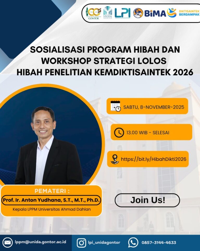 UNIDA Gontor Gelar Sosialisasi dan Workshop Strategi Lolos Hibah Penelitian Kemendikti-Saintek 2026