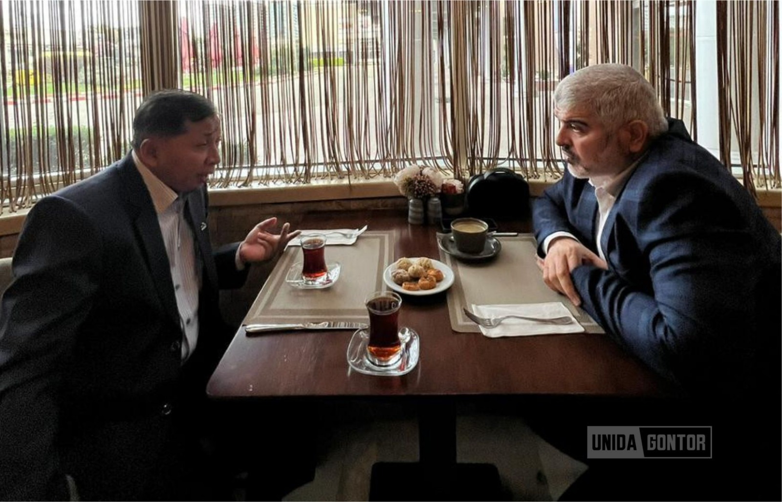 Tim UNIDA Gontor bertemu Dr. Ahed Abu Atha membahas peluang kerja sama YPSP.