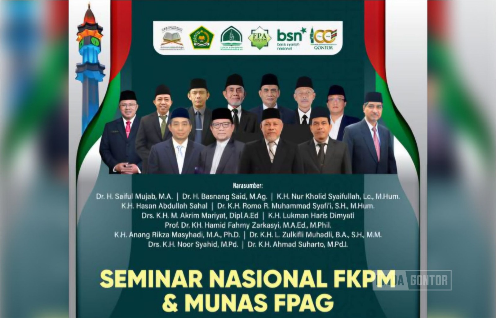 Rektor UNIDA Gontor menyampaikan materi pada Seminar Nasional FKPM dan Munas FPAG di Karanganyar