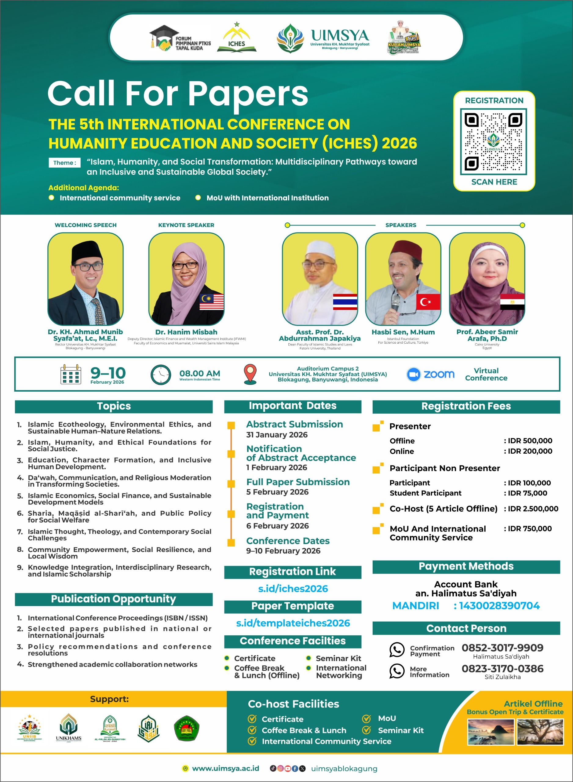 Mahasiswa UNIDA Gontor mempresentasikan makalah pada 5th ICHES 2026 secara hybrid.