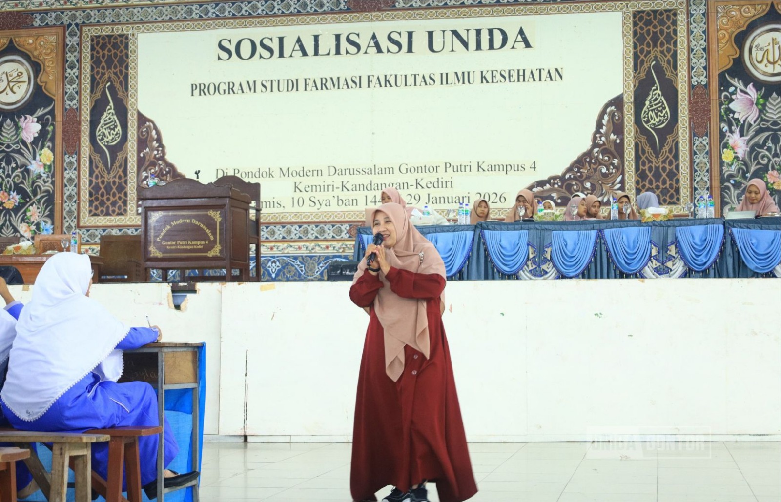 Kegiatan pengabdian masyarakat Program Studi Farmasi Gontor Putri Kampus 4 tentang literasi kosmetik halal bagi santriwati