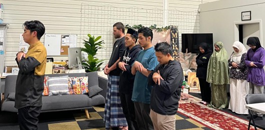 Ahmad Gagah Gattuso leading the Magrib prayer at MYDC