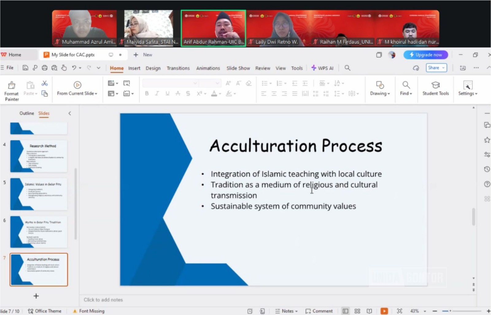 Mahasiswa UNIDA Gontor mempresentasikan makalah pada Cordoba Annual Conference 2026 di Universitas Islam Cordoba