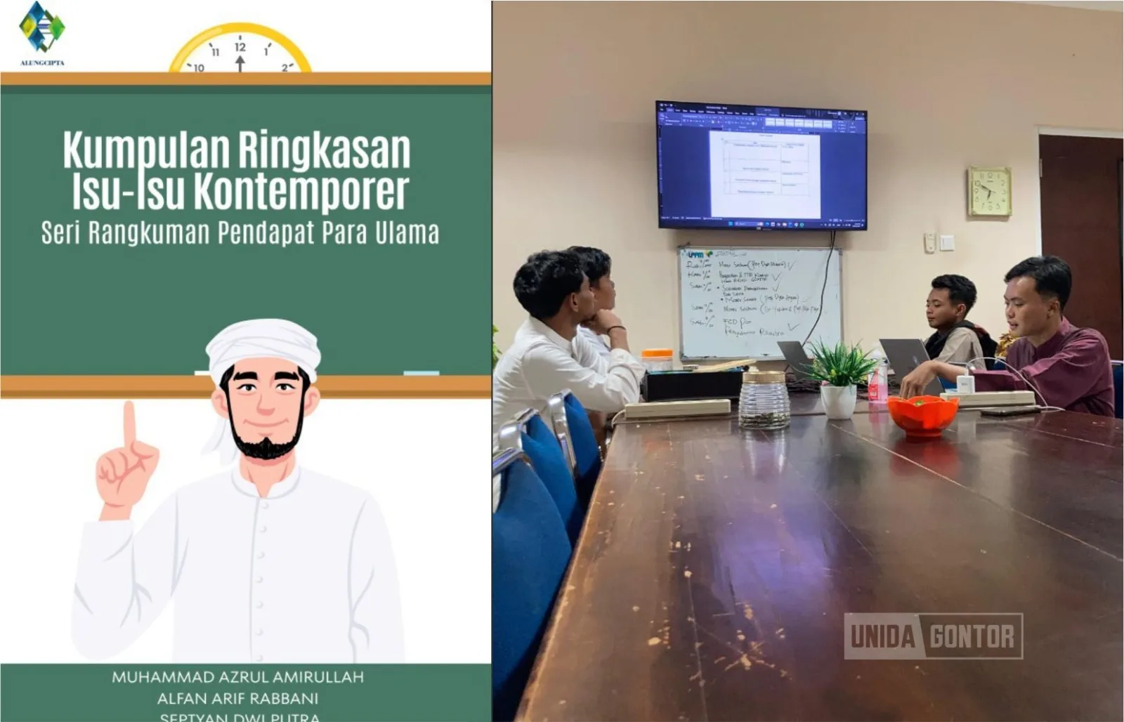 Mahasiswa UNIDA Gontor menunjukkan buku karya ilmiah isu kontemporer perspektif ulama