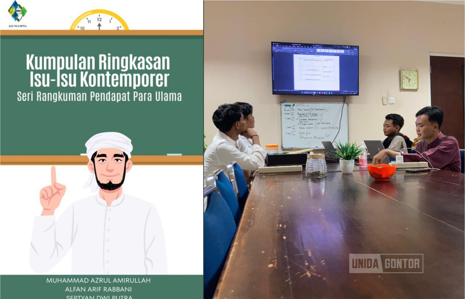 Mahasiswa UNIDA Gontor menunjukkan buku karya ilmiah isu kontemporer perspektif ulama