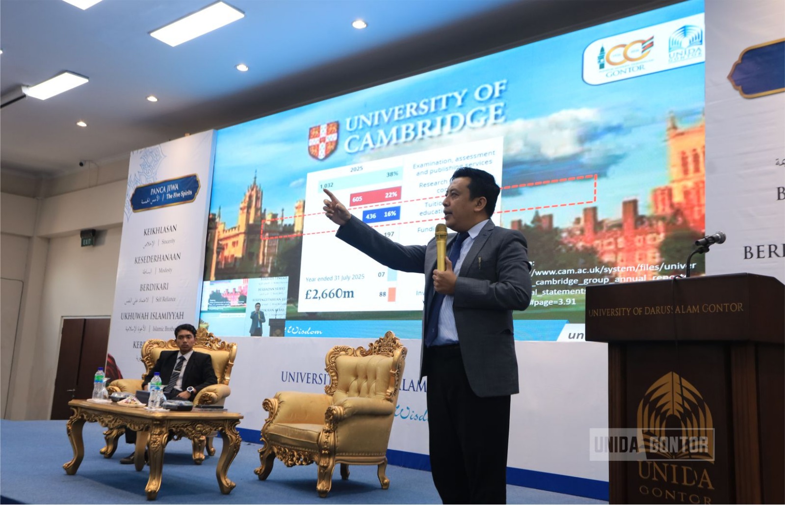 Mahasiswa baru UNIDA Gontor mengikuti Studium Generale dan Campus Orientation di Hall Gedung Terpadu