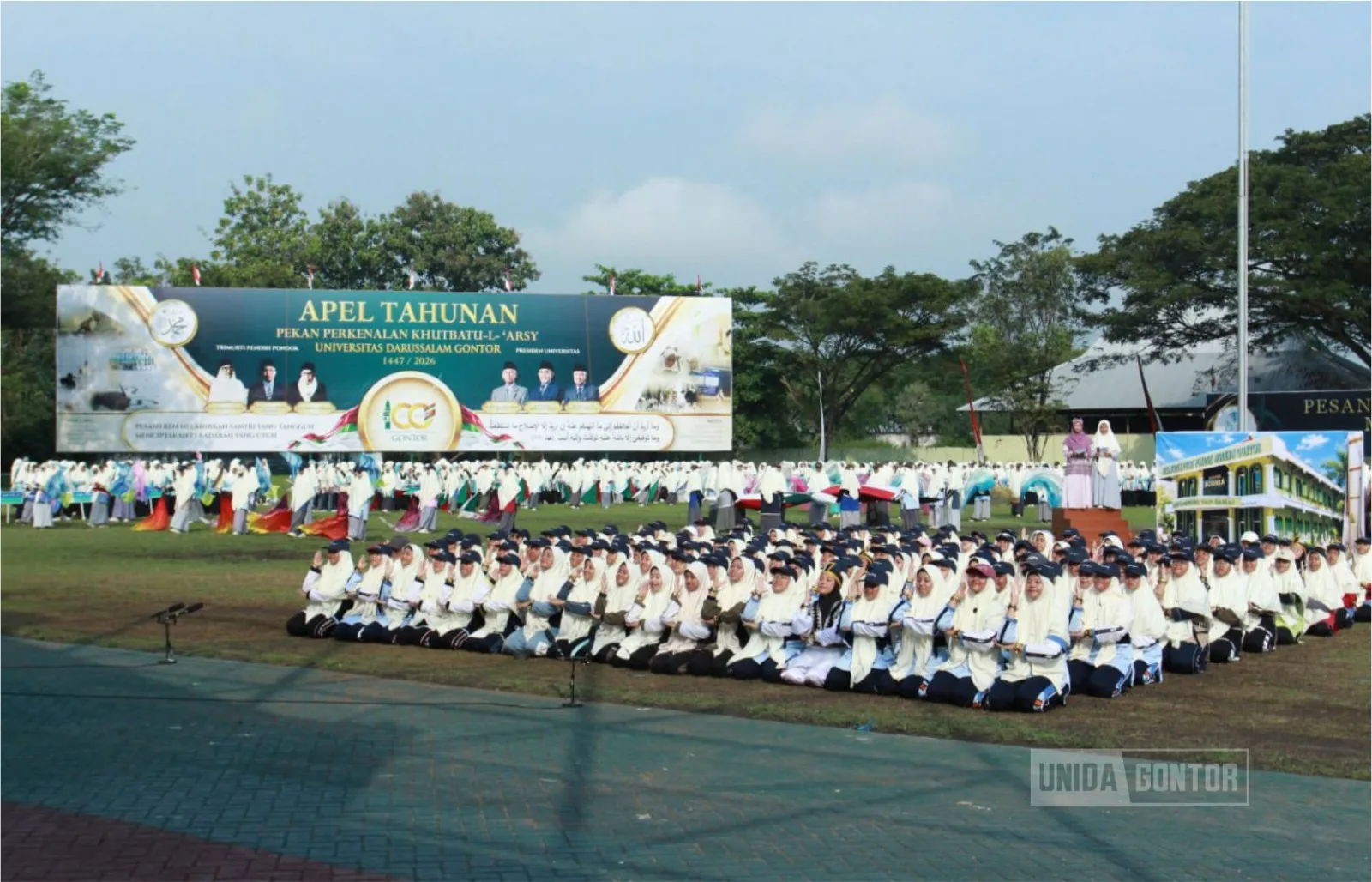 Gladi Suci PPKA 2026 UNIDA Gontor Putri di Lapangan Gontor Putri 1 dengan peserta mahasiswi dan panitia