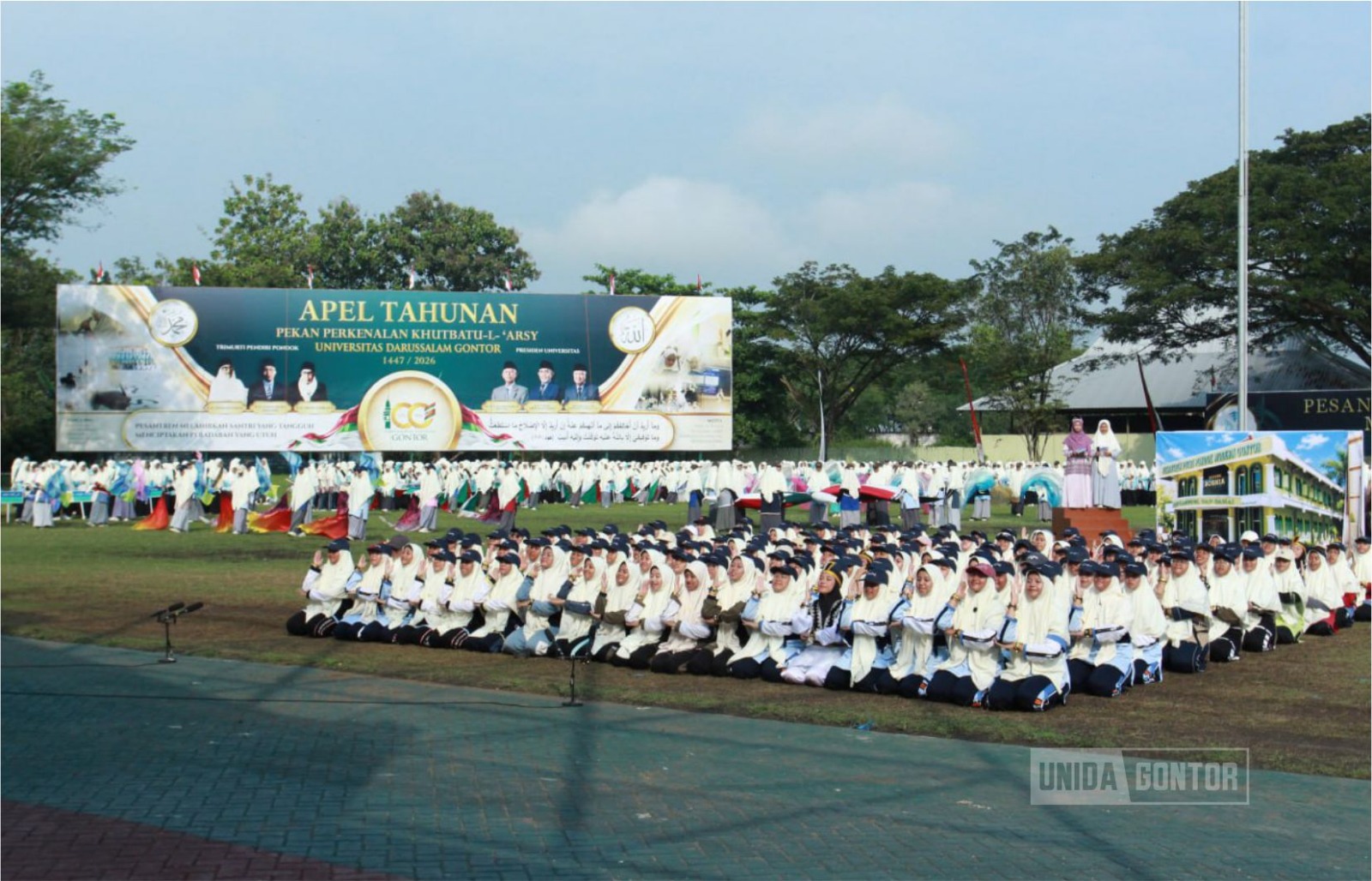 Gladi Suci PPKA 2026 UNIDA Gontor Putri di Lapangan Gontor Putri 1 dengan peserta mahasiswi dan panitia