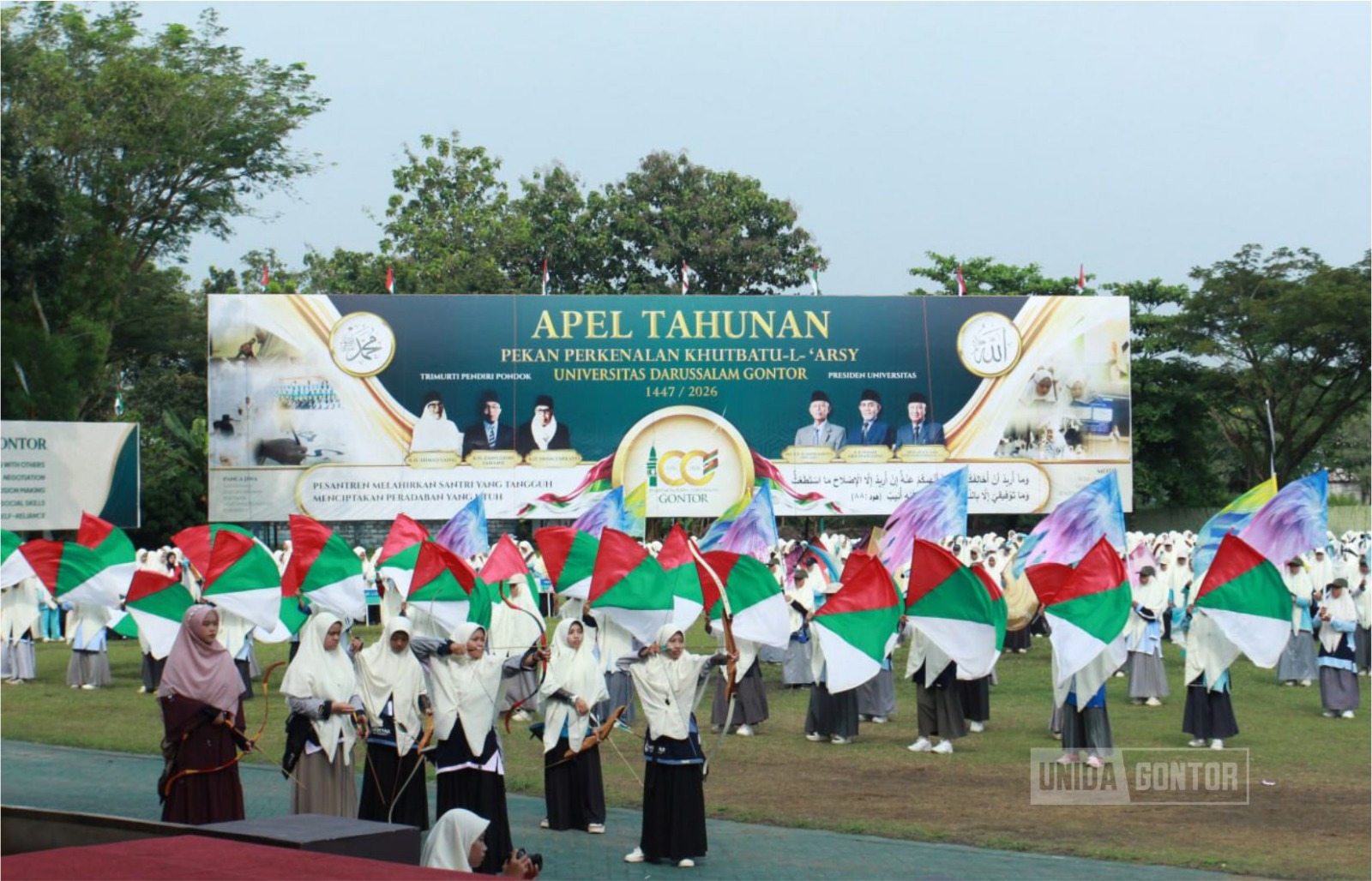 Gladi Suci PPKA 2026 UNIDA Gontor Putri di Lapangan Gontor Putri 1 dengan peserta mahasiswi dan panitia
