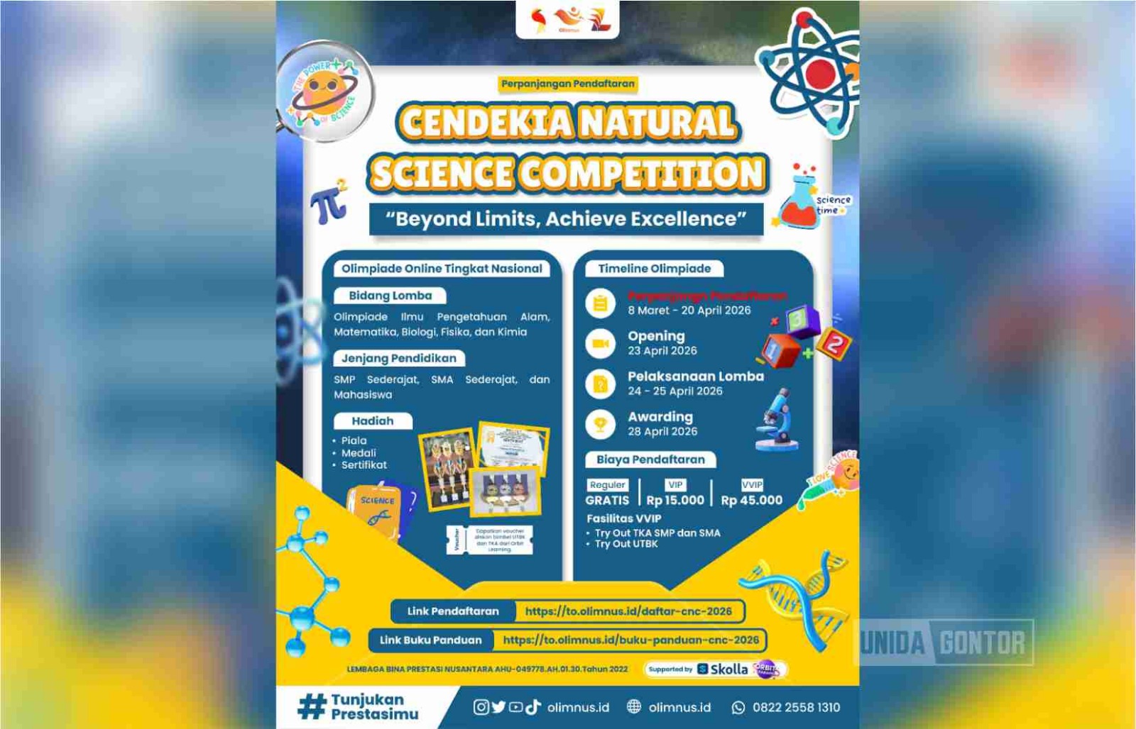 Mahasiswa PMH UNIDA Gontor Muhammad Azrul Amirullah meraih Juara Harapan 1 Olimpiade Biologi Nasional 2026