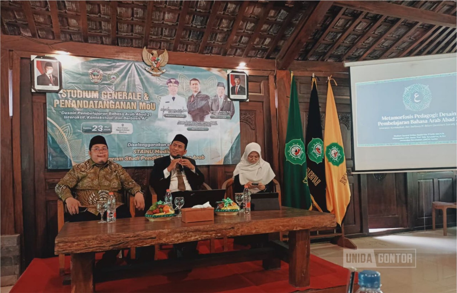 Studium Generale STAINU Madiun tentang pembelajaran bahasa Arab berbasis AI bersama narasumber UNIDA Gontor