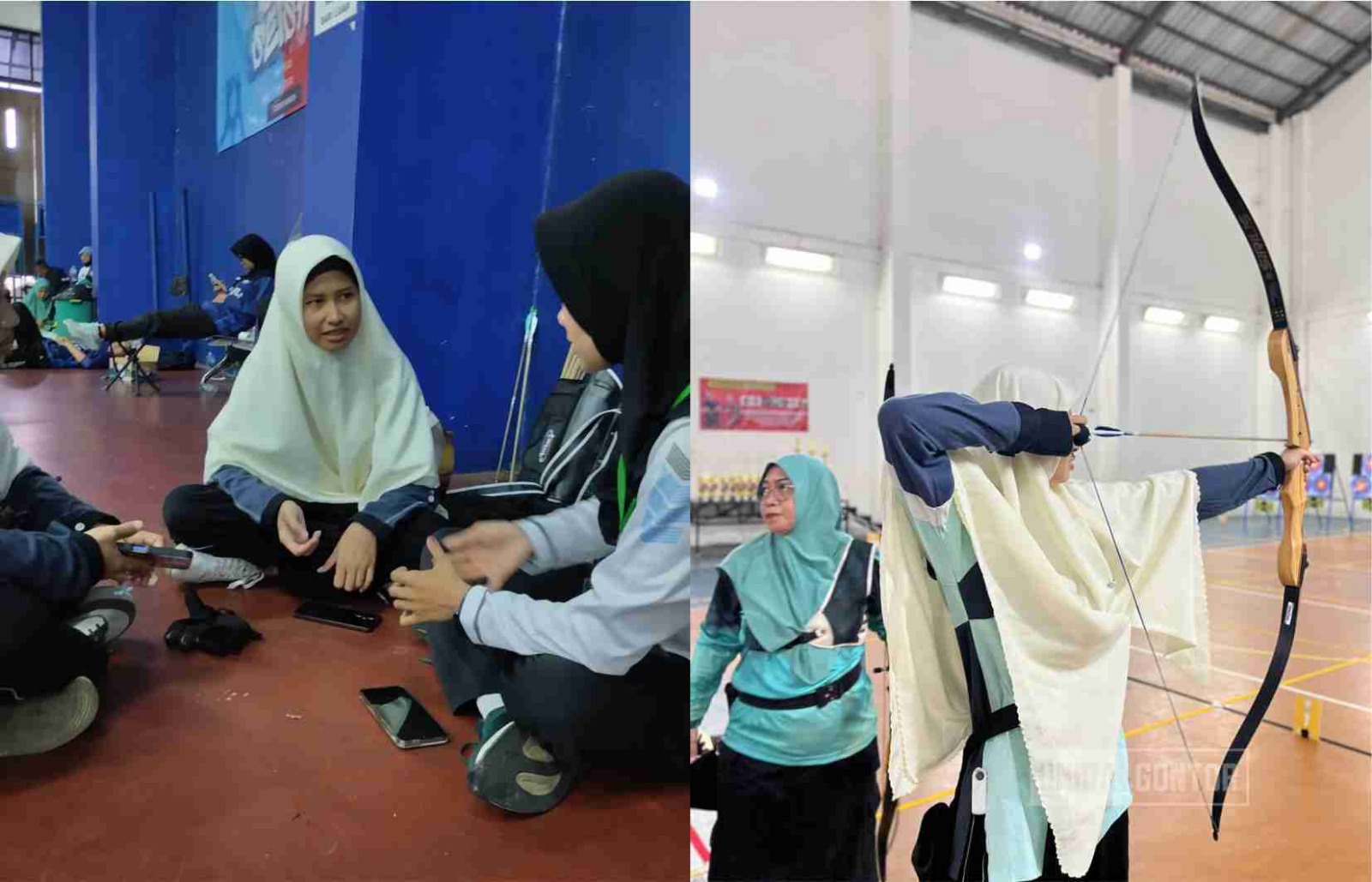 Tim Barebow Putri UNIDA Gontor menerima penghargaan Juara 1 Nasional pada Sawangan Open Archery Festival 4 di Depok