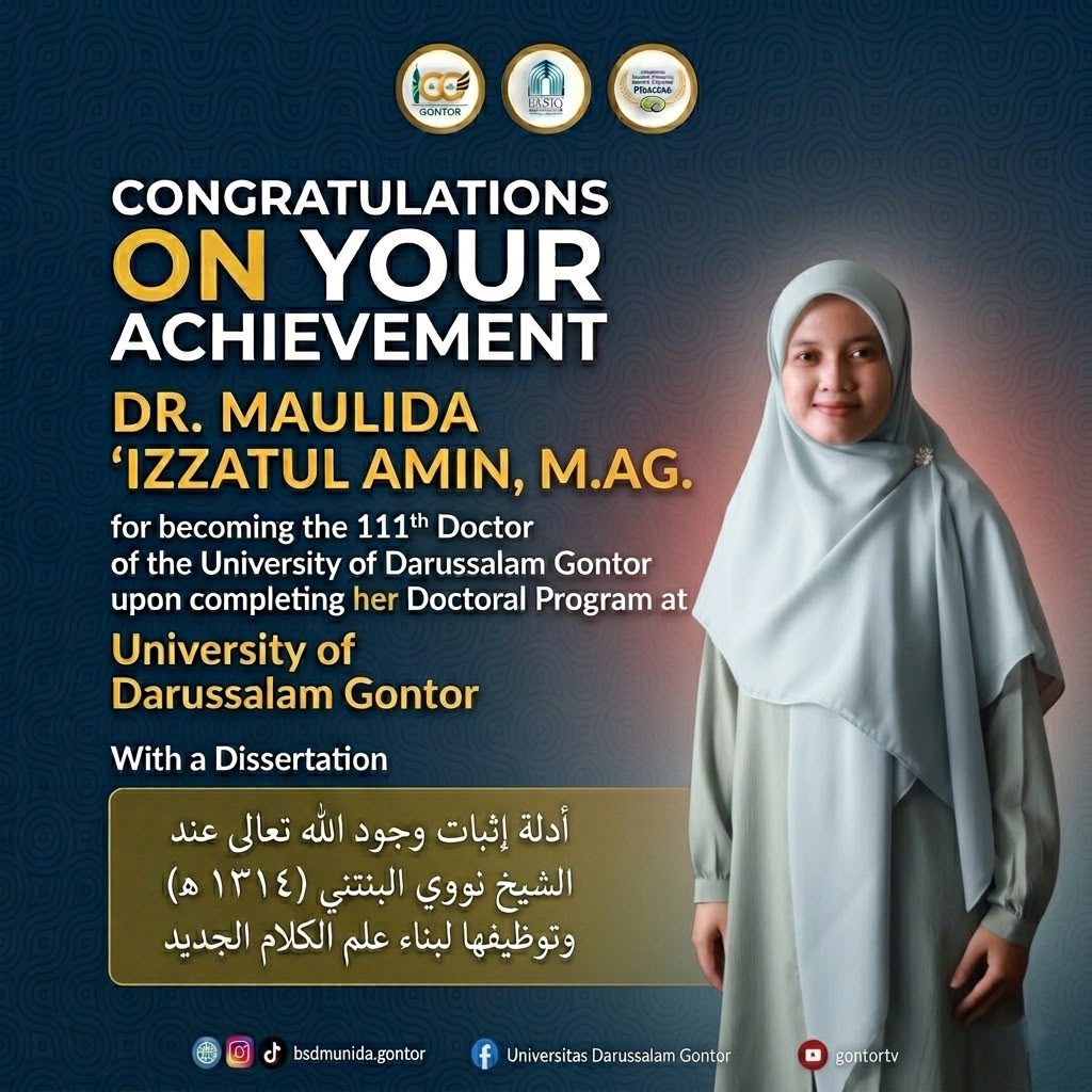 Tiga doktor baru UNIDA Gontor bersama capaian akademik disertasi masing-masing.