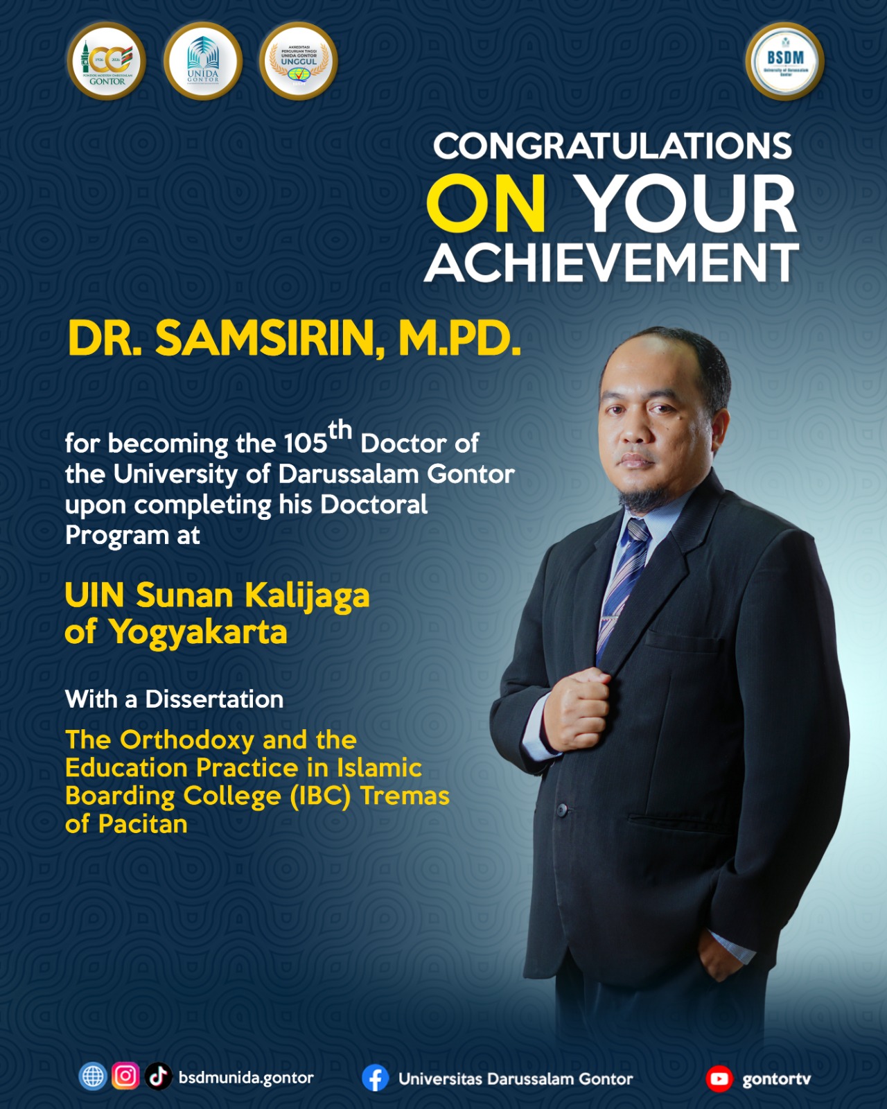 UNIDA Gontor menambah tiga doktor baru sebagai bentuk peningkatan kualitas akademik universitas.