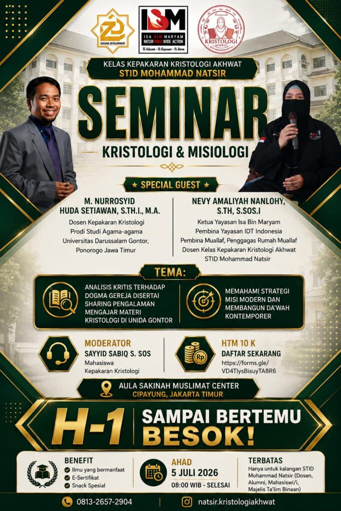 Dosen SAA UNIDA Gontor Muhammad Nurrosyid Huda Setiawan saat menjadi pemateri Seminar Kristologi dan Misiologi di STID Natsir
